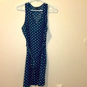 Light blue dress with white dots